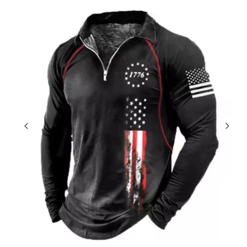 New POLO Shirt Zip Long-sleeved Lapel Men's Sweatshirt Casual Tops Tide