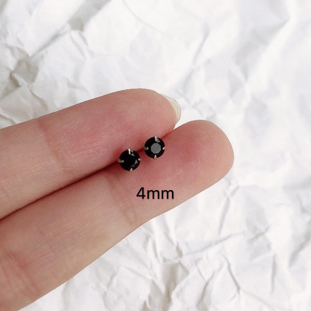925 Silver Jewelry Women Fashion Cute Tiny Clear Crystal CZ Stud Earrings Gift for Girls Lady