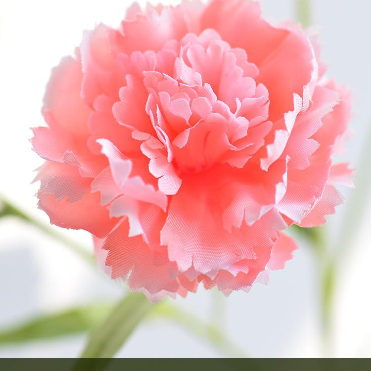 Carnation Silk Flower Bouquet with Vase - Artificial Floral Arrangement for Home Decor