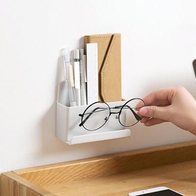 Úložný box Nástenný ABS Biely Nosný Držiak Stojan na diaľkové ovládanie pre domácnosť