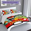 3pcs Custom Name Pokémon Ash and Pikachu Bedding Set,Includes 1 Duvet Cover and 2 Pillowcases,All-season Bedroom Decor
