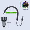 77W Bluetooth-compatible 5.4 FM Transmitter Car Adapter 65W+12W Fast Charging Car Adapter Call Sound LED Display