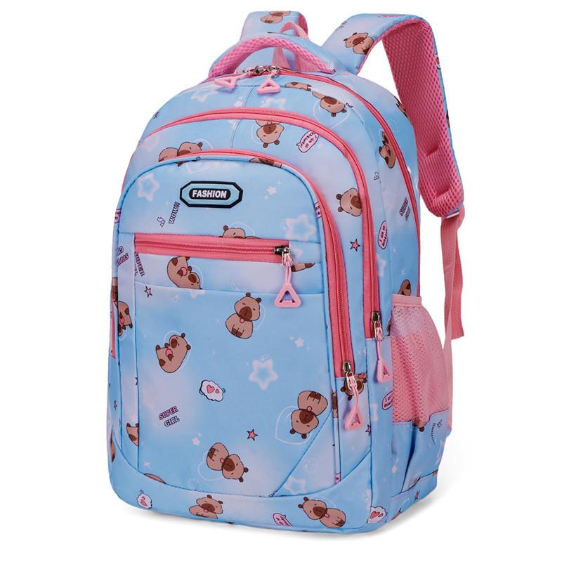 Large Capacity Childrens Backpack With Cartoon Capybara Print Design Daily For