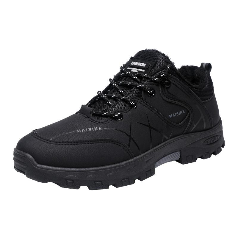 Chaussures d'automne et d'hiver cuir velours coton chaussures sport loisirs alpinisme à lacets chaudes confortables chaussures de protection du travail