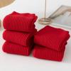 Red Socks Natal Year Cotton Solid Color Men And Women Dragon Year Double Needle Tube Socks Couple Wedding Stockings