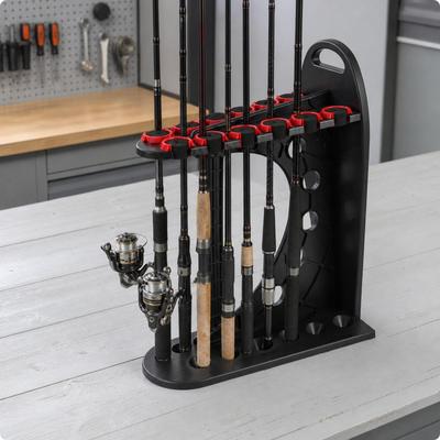 Fishing Rod Rack Portable with Clips Freestanding for Garage