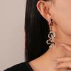 Retro Color Oil Dripping Twisted Snake Earrings Temperament and High-end Earrings for Women