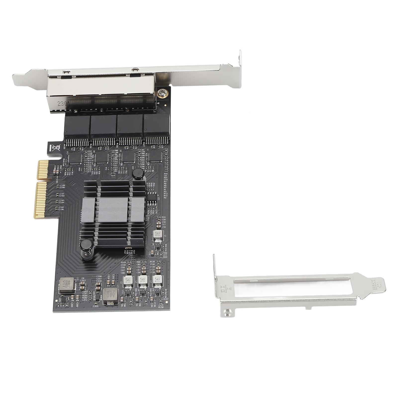 

2.5Gb PCIe Network Card Professional 4 RJ45 Ports RTL8125BG Chip 2500Mbps Ethernet Interface