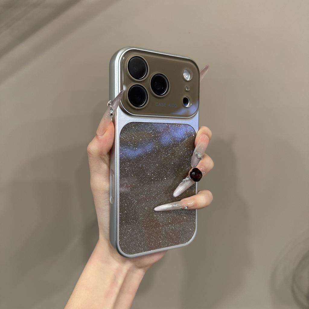Glitter Large Window Gradient Case for For Iphone 17 16 1 Pro Max 14 13 Camera Protector Bling Colorful Shockproof Cover