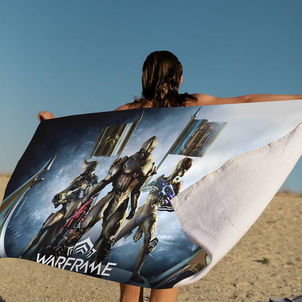 Warframes Gamer Anime Beach Swimming Towel Soft Absorbent Washcloth Children's Gifts For Kids Travel Camping Gym
