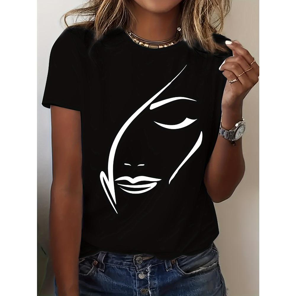 2026 NEW HOT Print Short Sleeve Printed T Shirt for Women Casual