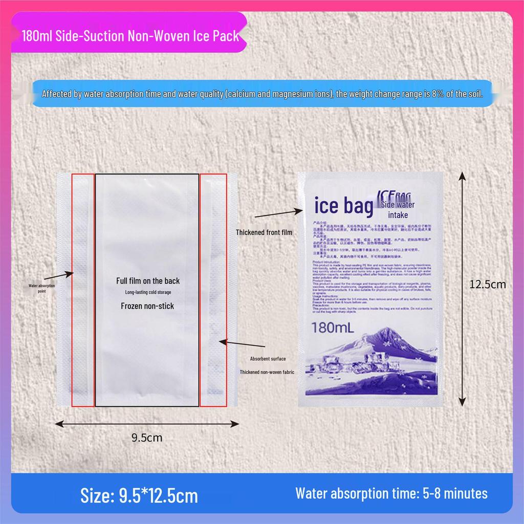 Portable Self-Priming Ice Pack: Disposable No-Water-Injection Cold Compress for Physical Cooling & Food Preservation