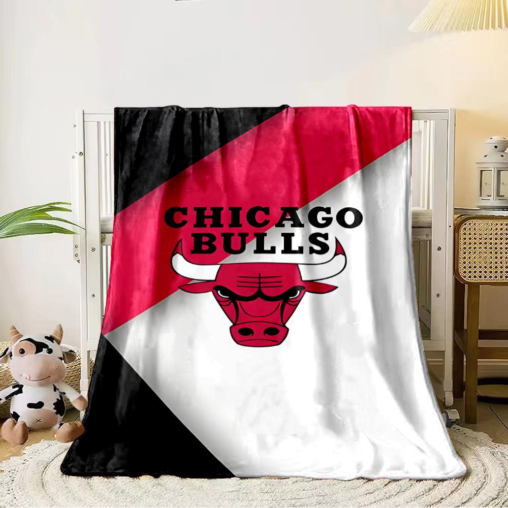 Chicago Bulls Logo Rot-Weiß Design Flanelldecke für Schlafzimmer, Wohnzimmer, Sofa und Ruhesofas.