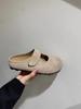 Star with the Same Thick-soled Mary Jane Bag Head Half Slippers Women's Shoes Autumn and Winter New Models with Skirts Soft-soled Single Shoes Loafers