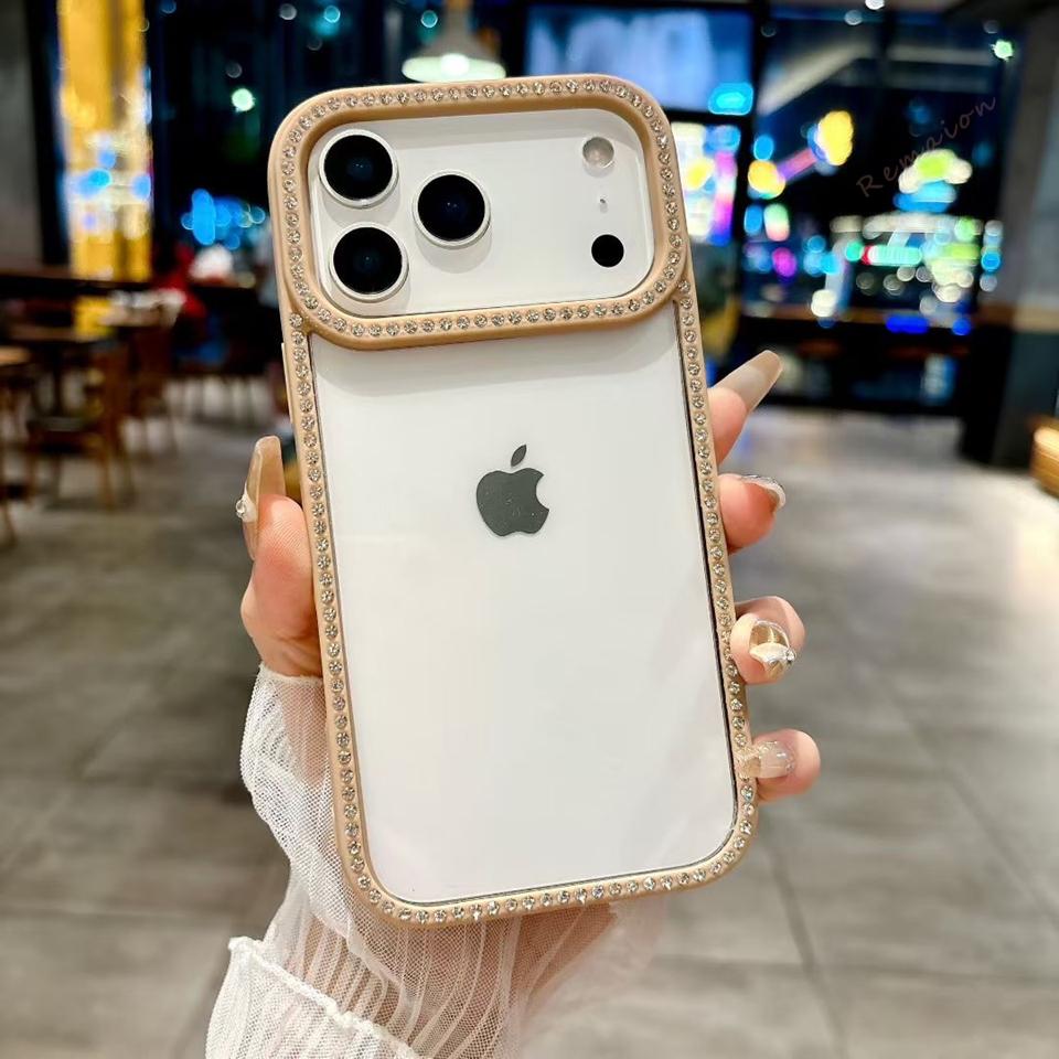 New Diamond Phone Case for iPhone 13 12 11 14 15 16 17 Pro Max Air 16 15 14 Plus Clear Bling Glitter Protector Shockproof Cover