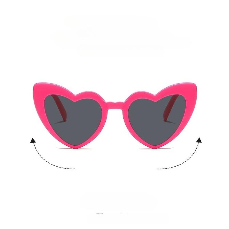 Heart-Shaped Sunglasses Vintage Irregular Pink Heart Sun Glasses Trendy Fashion Street Shooting Shades for Women UV Protection