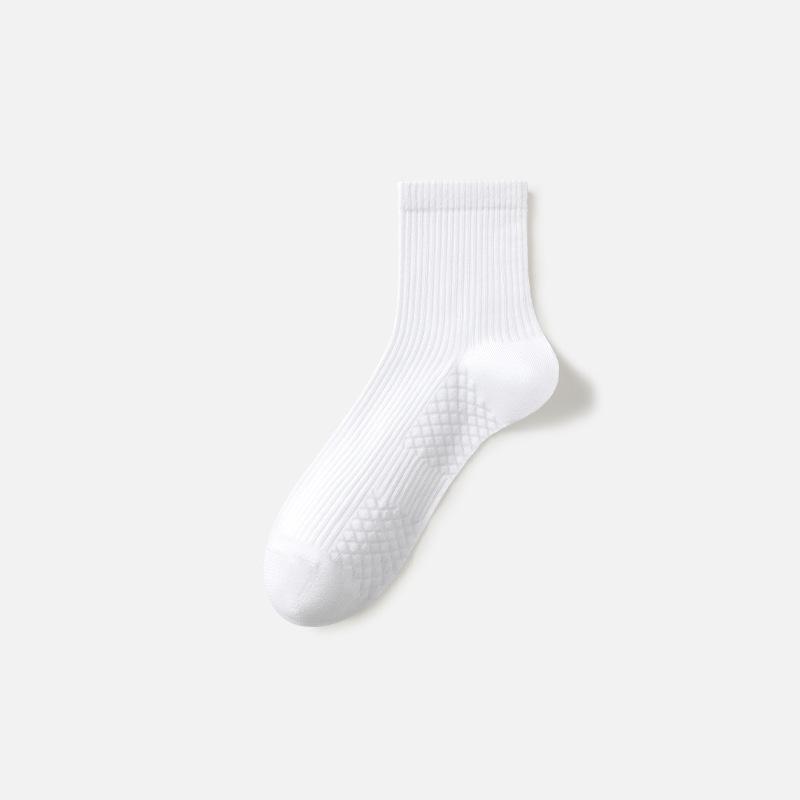 Men's New Autumn Product 7A Antibacterial Sweat Absorbing Solid Color Tube Cotton Socks