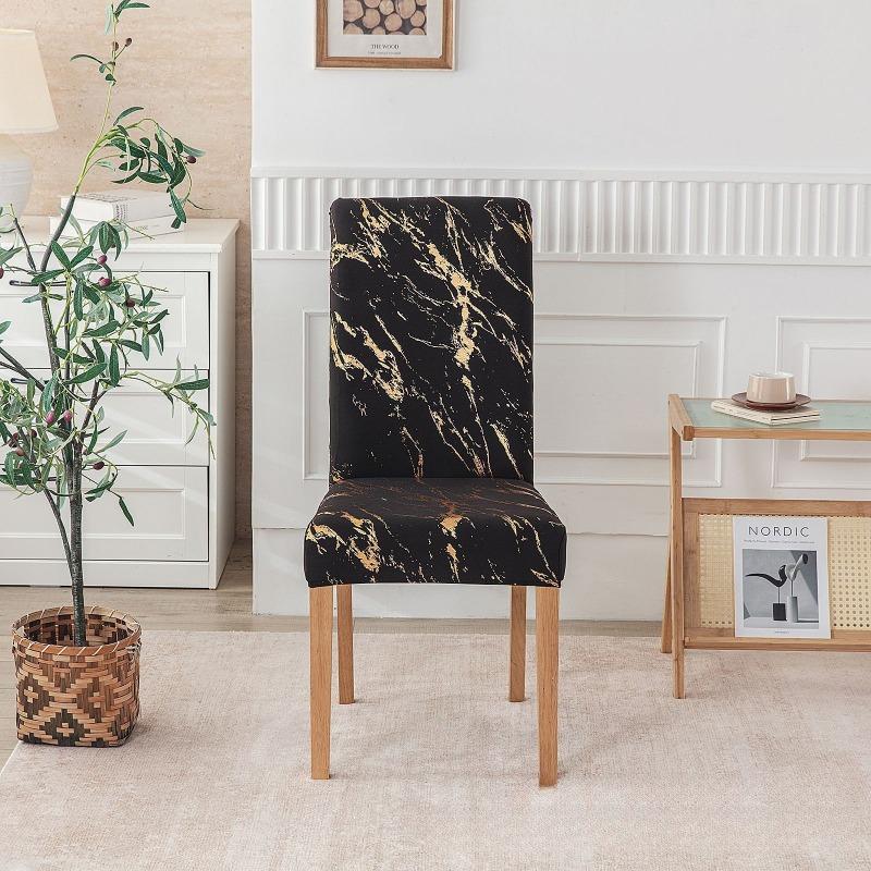 

1/2/4pcs Solid Color Gold Foil Stretch Chair Cover All-inclusive Chairs Protector Slipcover for Living Room Kitchen Banquet Home 1pcs