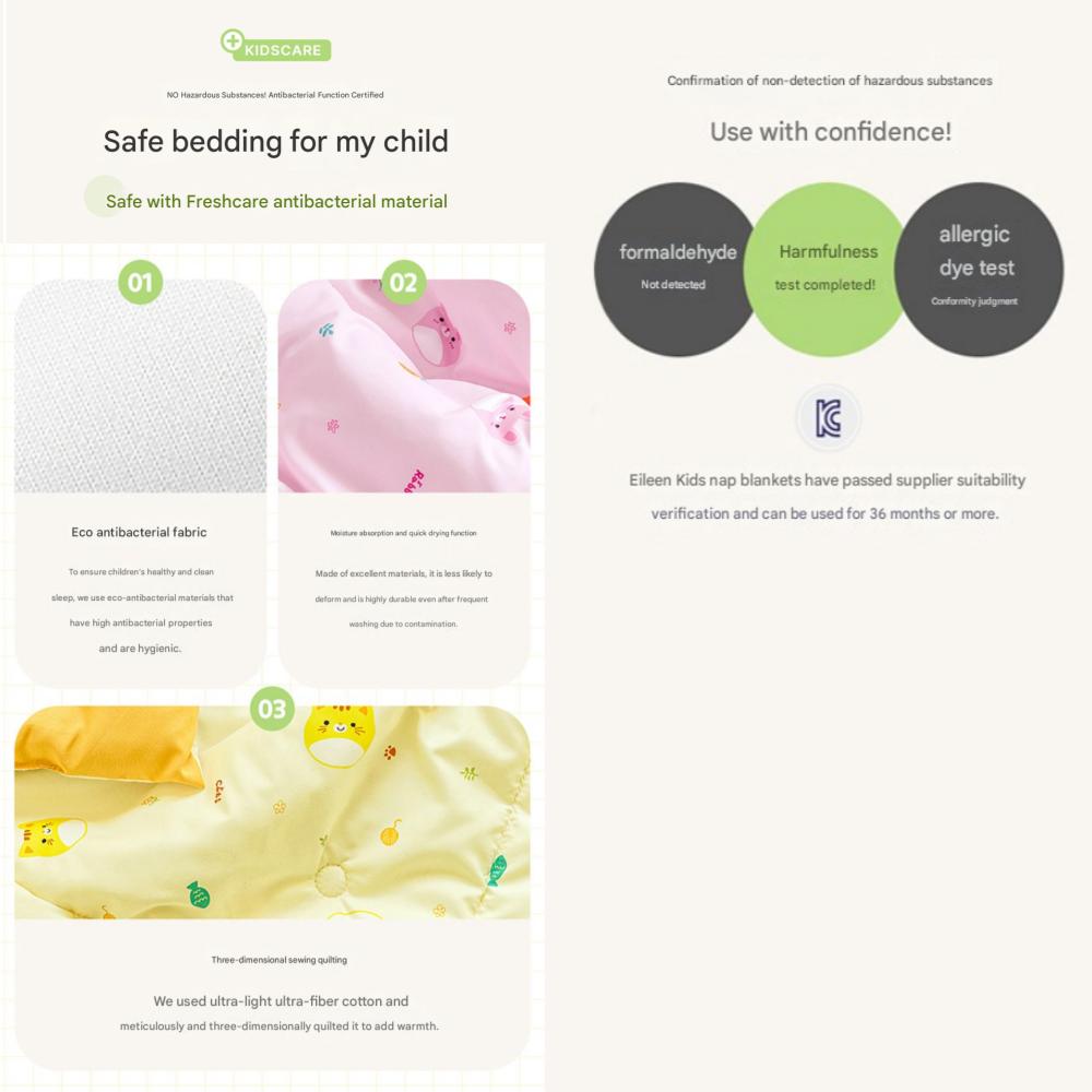 Eco-Friendly Antibacterial Detachable Child Nap Blanket
