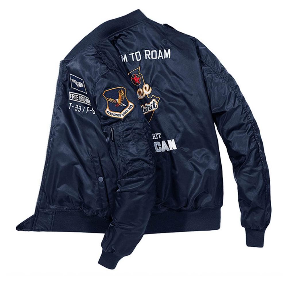 [ANGELCITY] MA-1 Jacket Men's Reversible Jumper Quilted Jacket MA-1 Blouson Flight Jacket Military Jacket L176 (Black, 3XL)