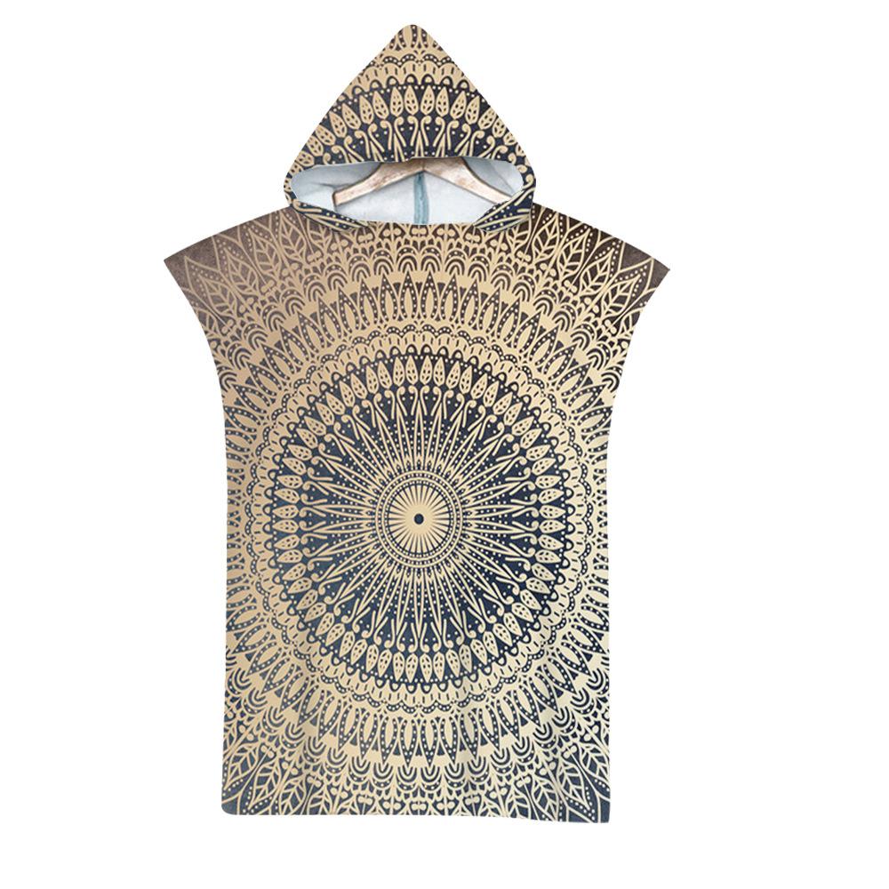 Geometric Hooded Wearing Bath Towel, Beach Towel, Cape, Seaside Change Of Clothes, Bathrobe, Printed Hooded Bath Towel, Minimum Order