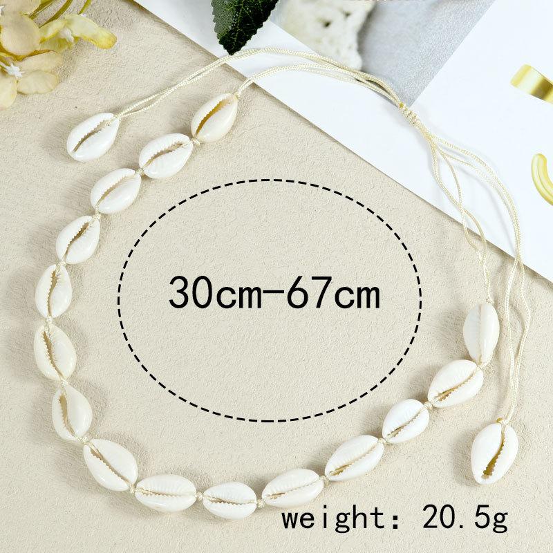 Boho Cowrie Shell Necklace Bracelet Set, Ocean Beach Hawaii Jewelry for Women