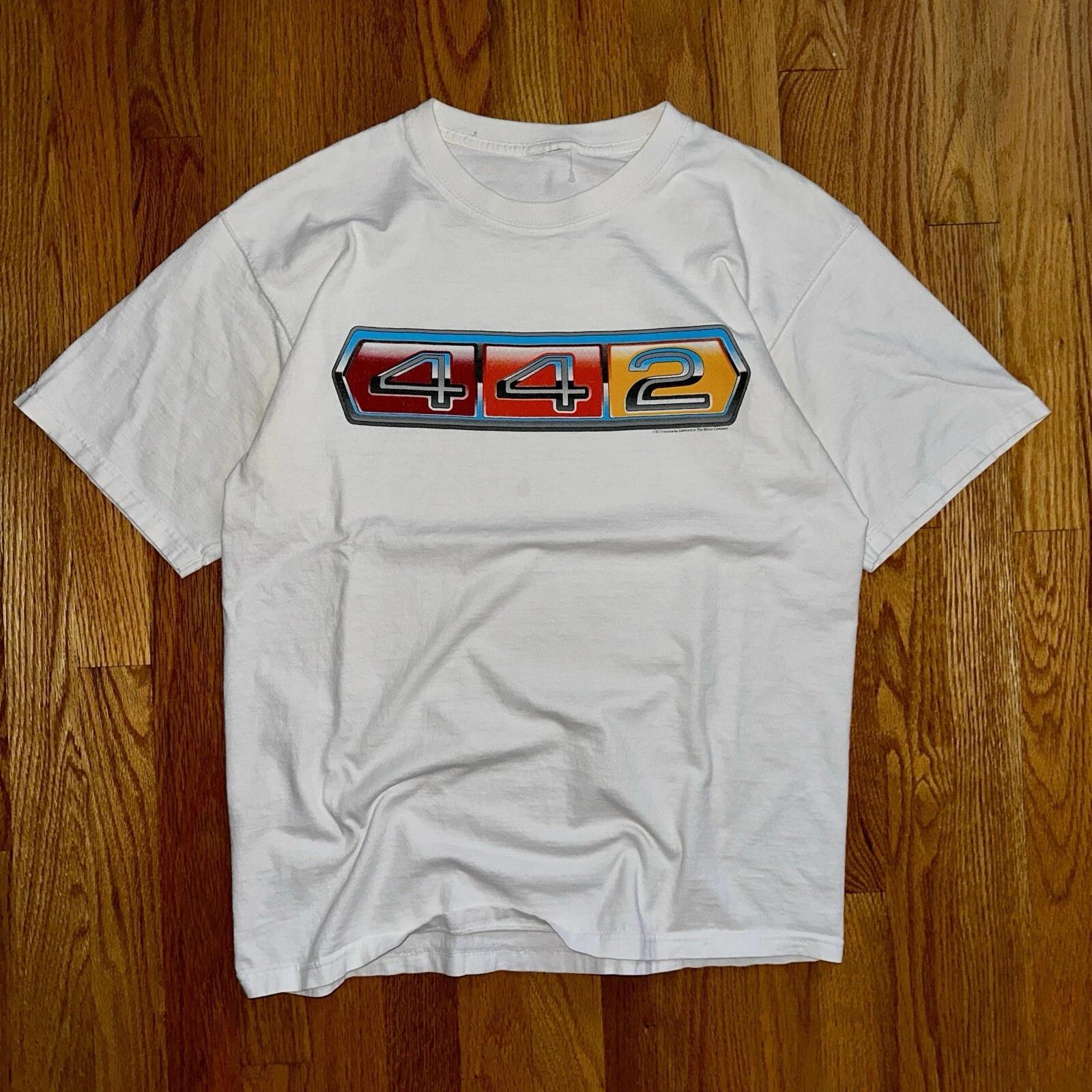 442 USA Old Car Smoke Vintage T Shirt Y2K Cool Graphic Racing Muscle American S