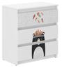 Children's Chest of Drawers R-3 BLACK AND WHITE TEDDY BEAR