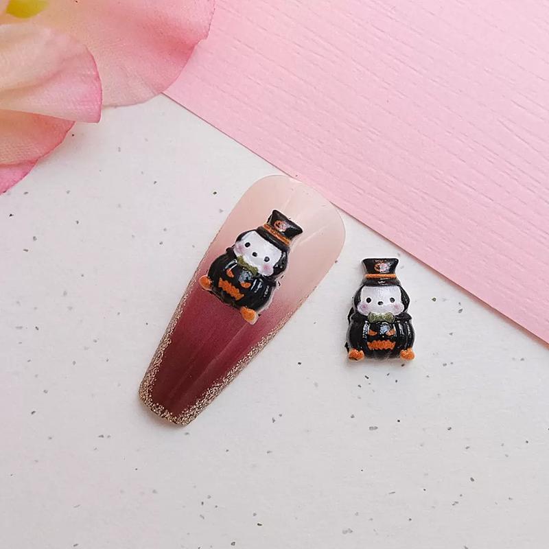 50Pcs New Mini Cartoon Cute Halloween Pumpkin Series Resin Flat Back Scrapbook Diy Nail Decoration Component Holiday Gifts A138