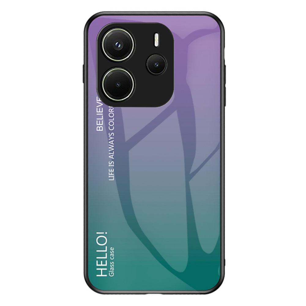 For Xiaomi Redmi Note 14 4G (163.25mm) Etui Ripebestandig Herdet Glass+PC+TPU Telefondeksel