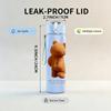 1PC Simple Teddy Bear Figure 750ml Color Plastic Sports Water Bottle Leakproof Flip Straw Lid Suitable for Sports Office Home Use