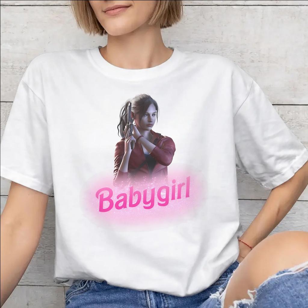 Unisex WoUnisex Printed Claire Redfield Tee T Shirt Cotton Tshirts Clothes