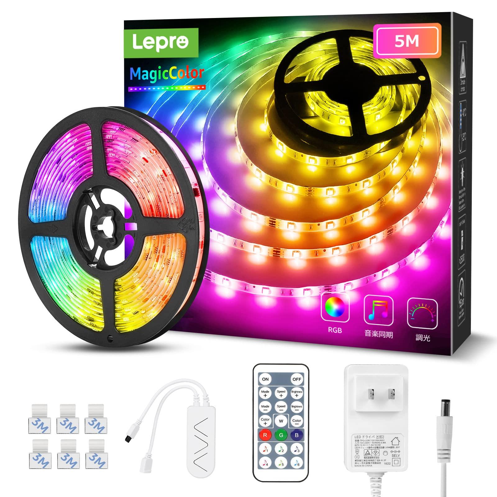 

Lepro LED Strip RGBIC Rainbow MagicColor Flowing Music Voice Color Ambient Remote 150 Christmas Game 5m Light, Tape, Addressable, Sensor, Sync,