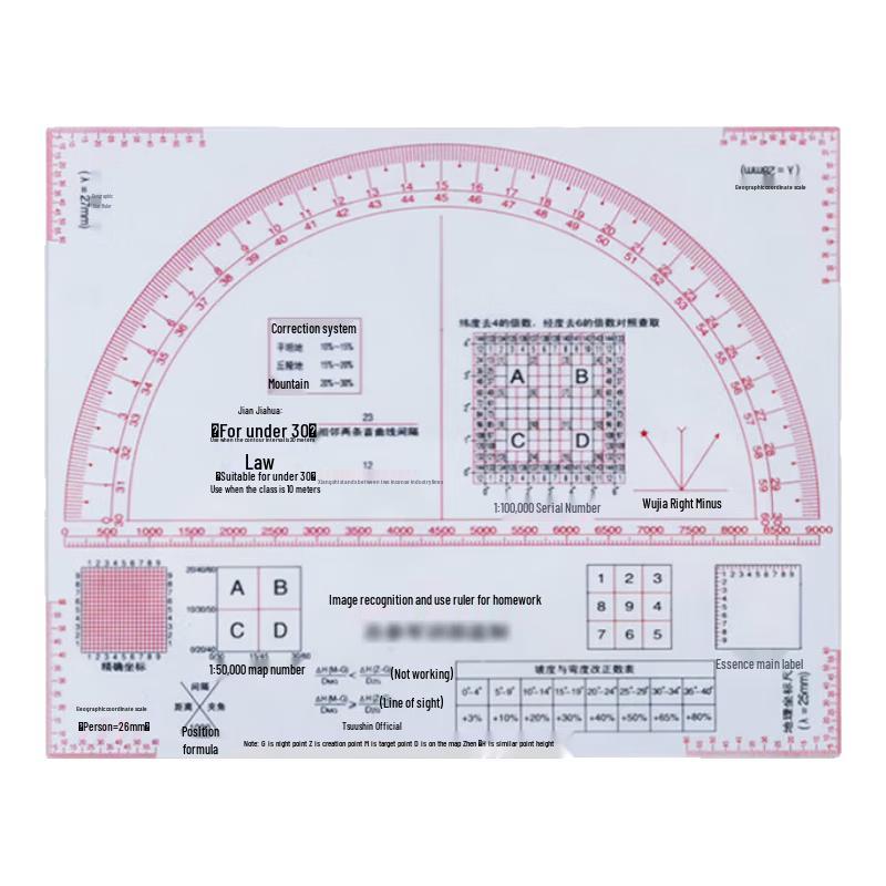 Woying Military Map Reading and Coordinate Ruler