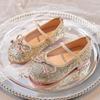 Mocassini Principessa Primavera/Autunno 2025: Scarpe Sequined con Suola Morbida e Elastico per Passerella e Spettacoli di Bambine