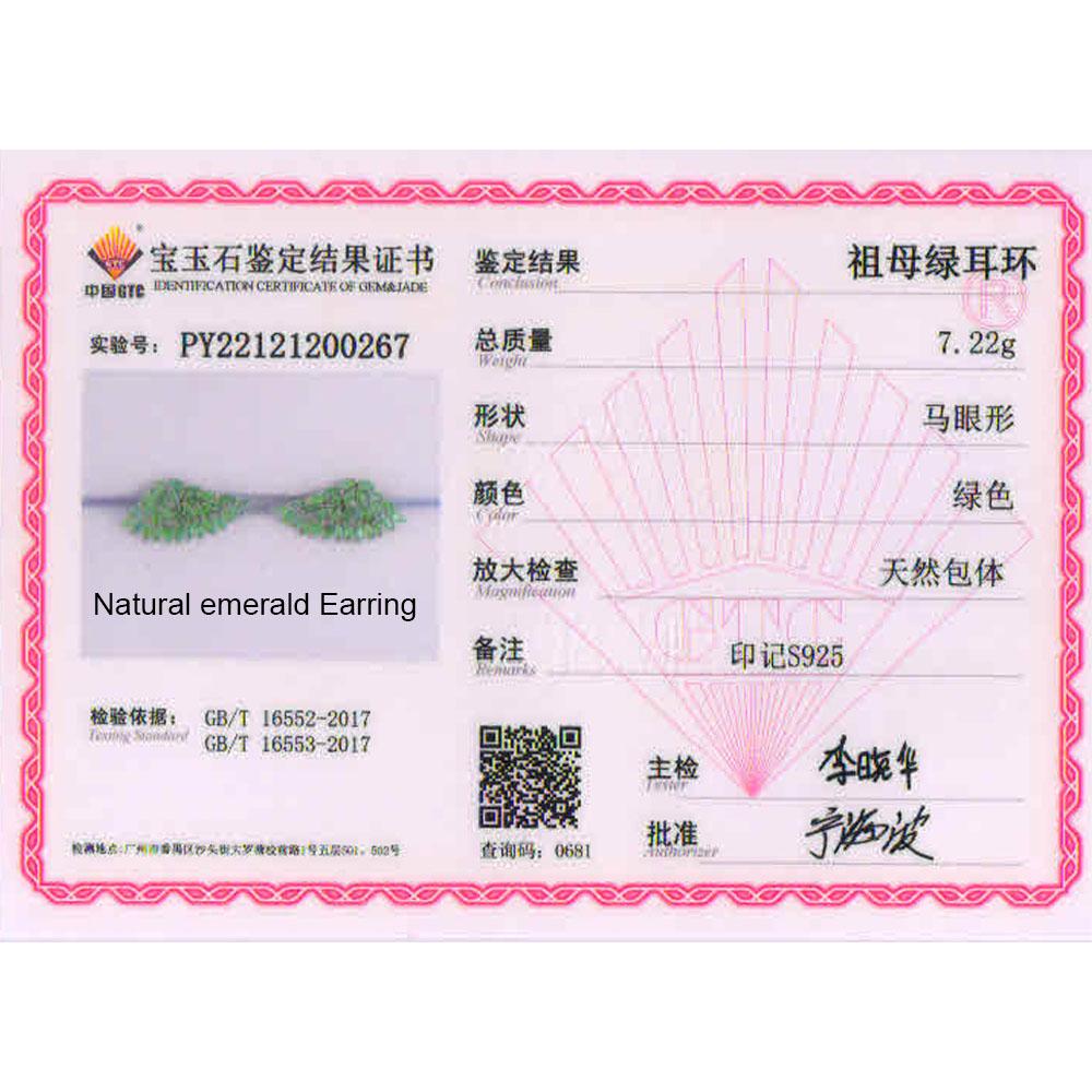 Bolaijewelry 2023 noi cercei cu închidere smarald Zambia 100% natural 5ct bijuterii fine din piatră prețioasă naturală verde 925 argint pentru femei