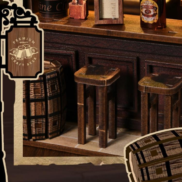 Wooden Miniature House Craft Book Nooks Kits Antique Bistro Doll House Assembly Set Toy For Crafts Lover And Collector