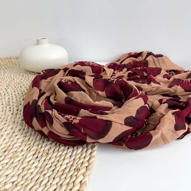 Scarf Cotton Women Long Neck Wrap Shawl Sun Protection Accessory For Summer Spring Holiday