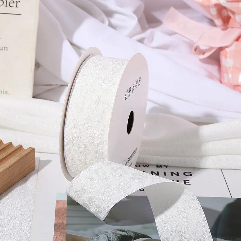 10Yards 25/40mm 3D Flower Wrinkle Embossment Ribbon DIY Accessories for Bows Bouquets Gift Wrapping Sewing Clothes Materials
