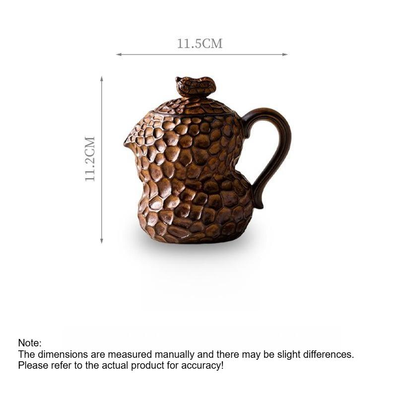 1pc Half Handmade Relief High-temperature Ceramic Nanputuo Style Teapot Gift Giving Coarse Pottery Tea Set Supplies