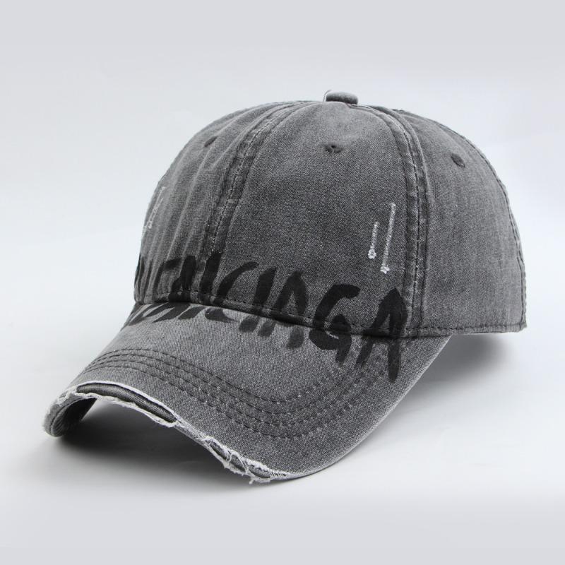 Vintage Hand-painted Graffiti Broken Edge Baseball Cap Wide Brim Face Peaked Cap