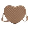 Fashionable Korean Style Solid Color Heart Shaped Pu Handbag For Spring Casual Use