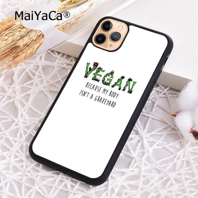MaiYaCa Vegan Food Vegetarians VEGGIE Quotes Phone Case For iPhone 17 Air 16 15 plus 11 12 13 14 pro max  coque