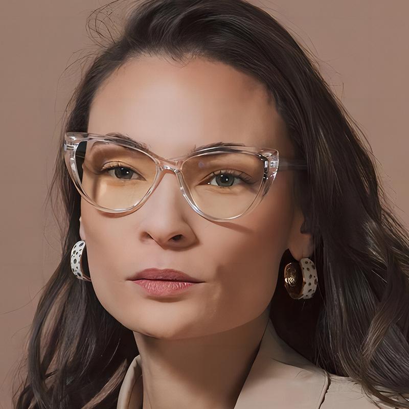 Brand Design Cat Eye Ladies Elegant Frame Anti-Blue Light Europe And The United States Trend Spectacle Farsightedness Glasses