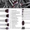 Makeup Brushes Premium Synthetic Foundation Powder Concealers Eye Shadows Makeup 14 Pcs Brush SetSilver Purple with case