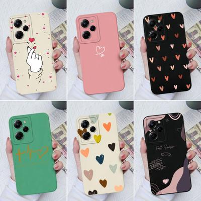 Etui na Xiaomi Poco X5 F5 Pro M5 M4 M3 Pro Zderzak na telefon Miękki silikonowy ochronny kwadratowy płynny pokrowiec Miłość w kształcie serca Etui na Xiaomi Poco Coque Zderzak