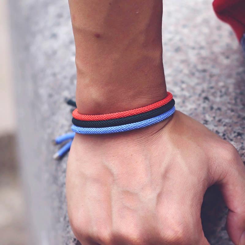Simple Style Marine String Bracelet Unisex Stainless Steel Buckle Adjustable Fabric Braslet Friendship Jewelry Accessories Joias
