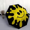 1pc smiley sun Automatic Folding Umbrella, Heavy Duty 8 Rib Iron Frame,  Suitable for Travel, Daily Use, Birthday, Decor Gift  54