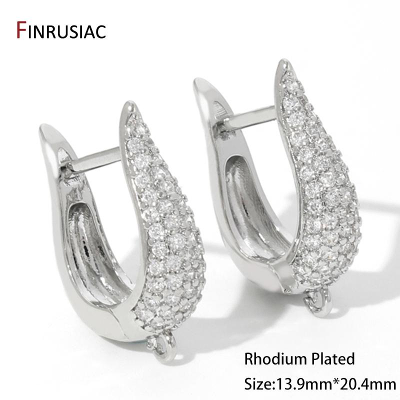 

18k Gold Plated Zircon Basic Fixtures Earwire Fasteners Earring Hooks Clasps For DIY Women Earrings Making Supplies Accessories 1 pair