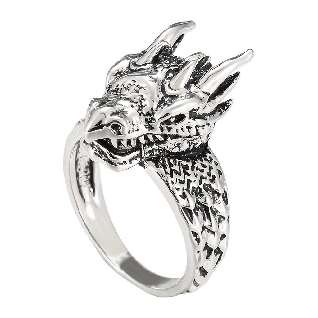 Men's Dragon Head Rings With Nordic Designs Durable Stainless Steel Rings Jewelry Accessory For Fashion Enthusiasts